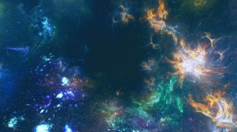 三维动画五彩璀璨的星空宇宙舞台视频-众图网