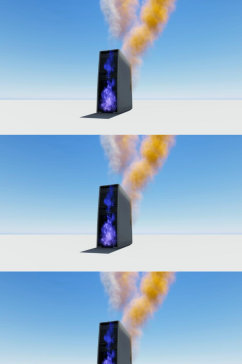 三维动画计算机着火燃烧舞台背景视频