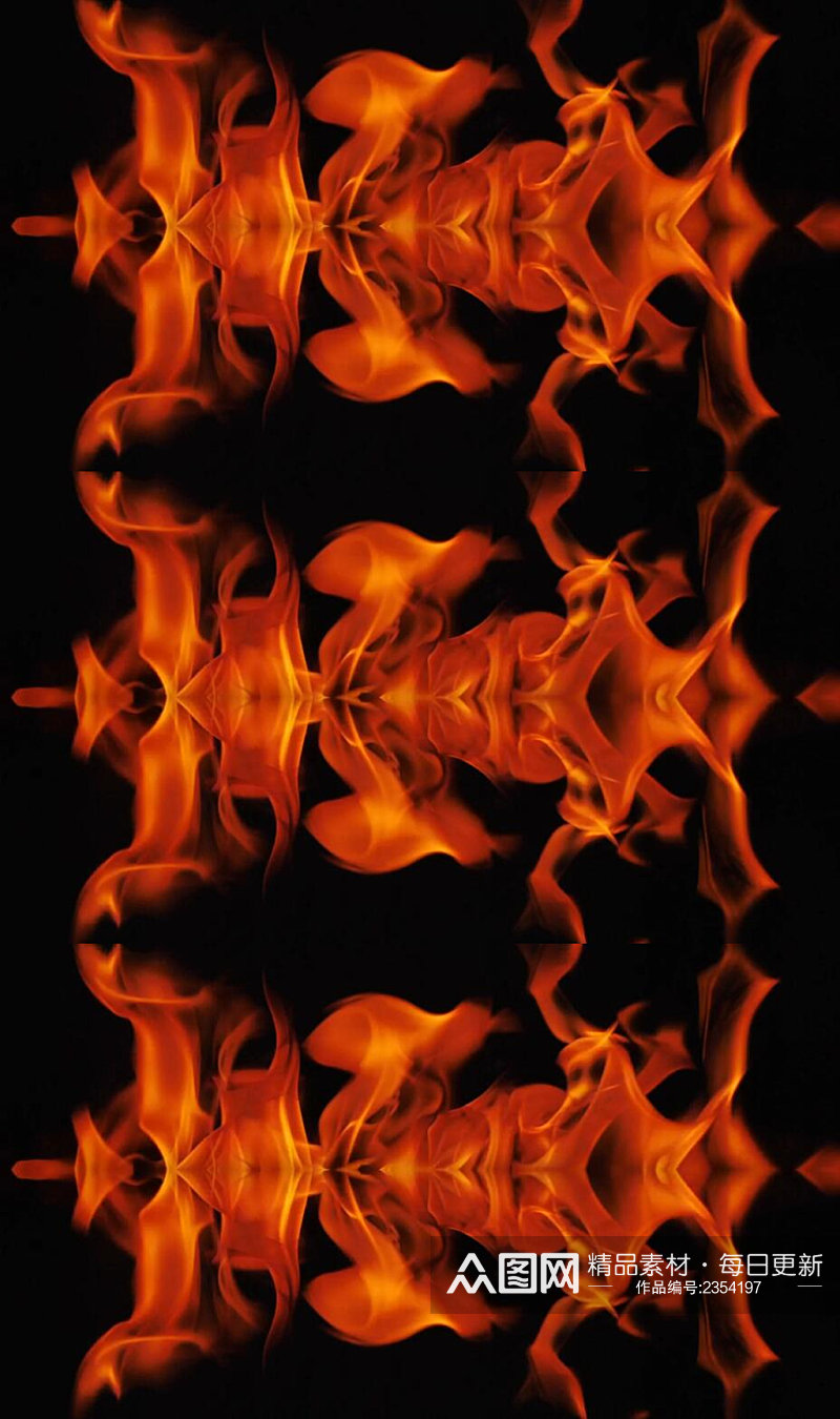 火焰燃烧的镜像效果舞台背景视频素材