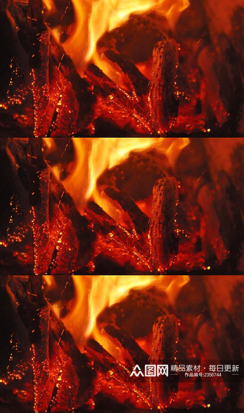 炭火燃烧的火焰特写实拍视频素材