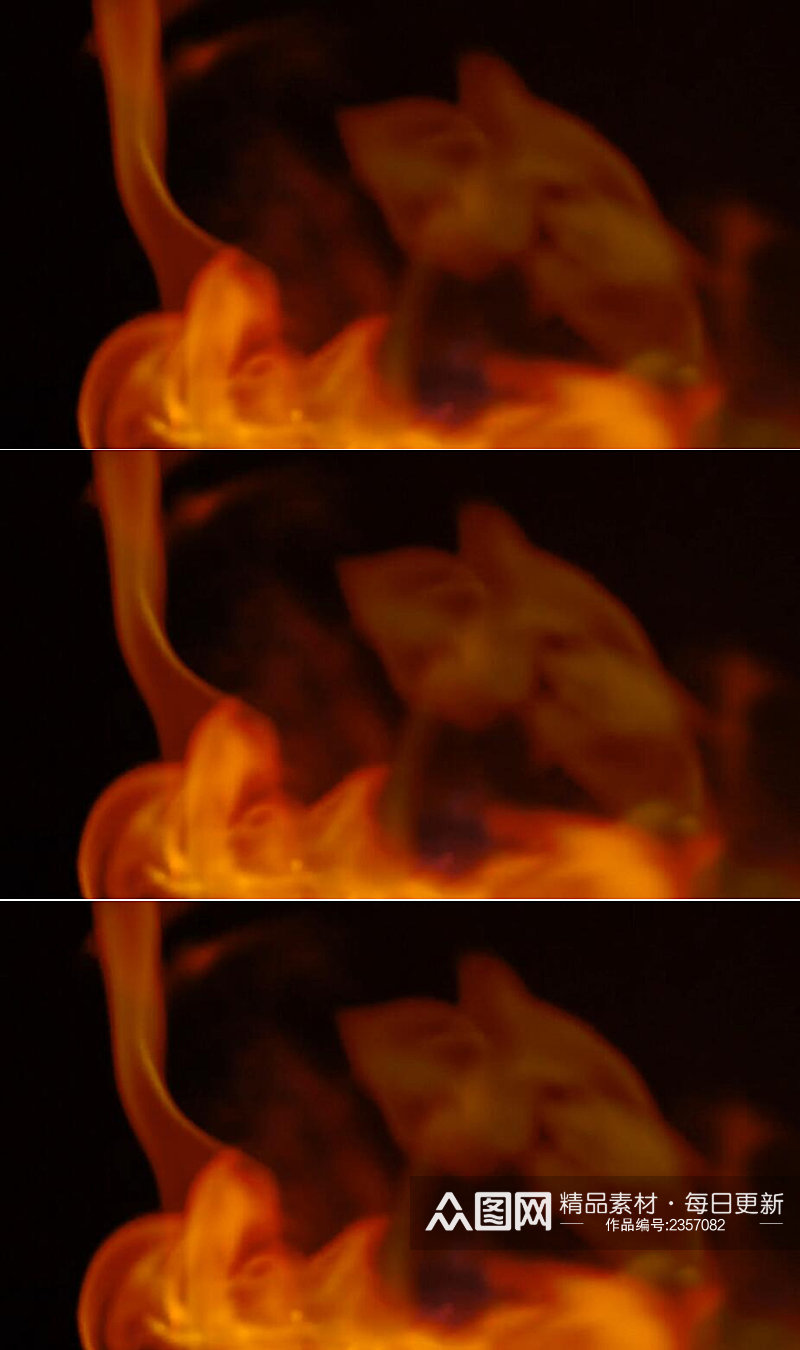 黑色背景前的火焰燃烧舞台背景视频素材
