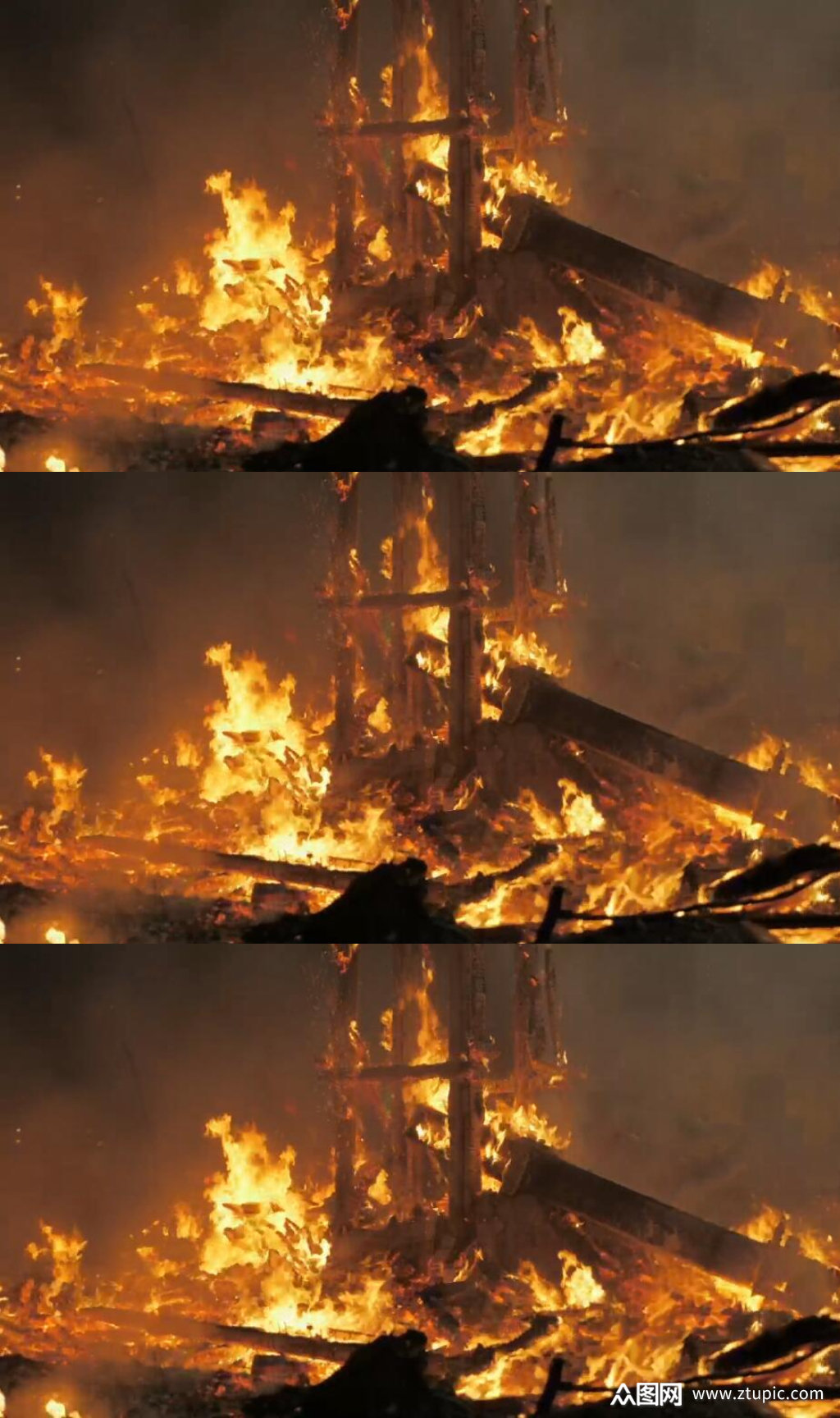 火灾现场大火燃烧实拍视频