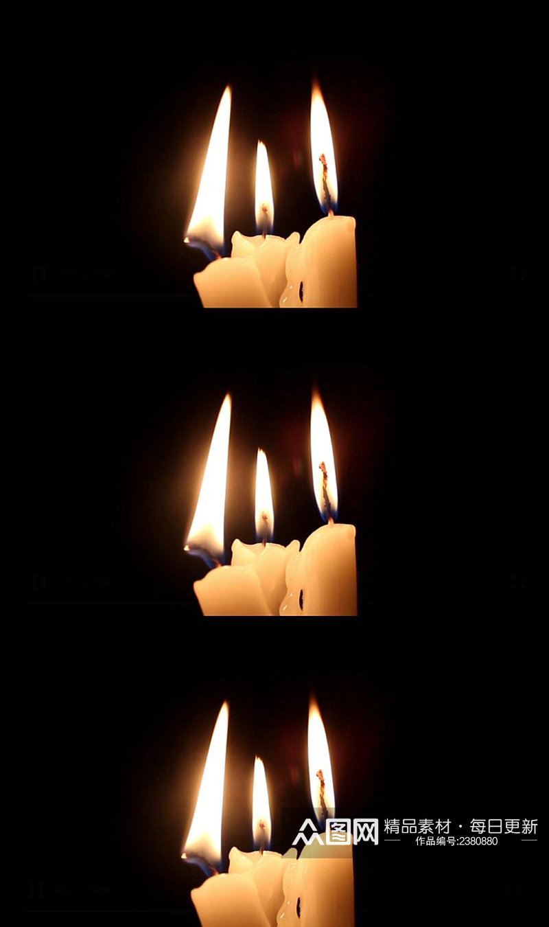 三支蜡烛在黑暗中一起点亮实拍视频素材
