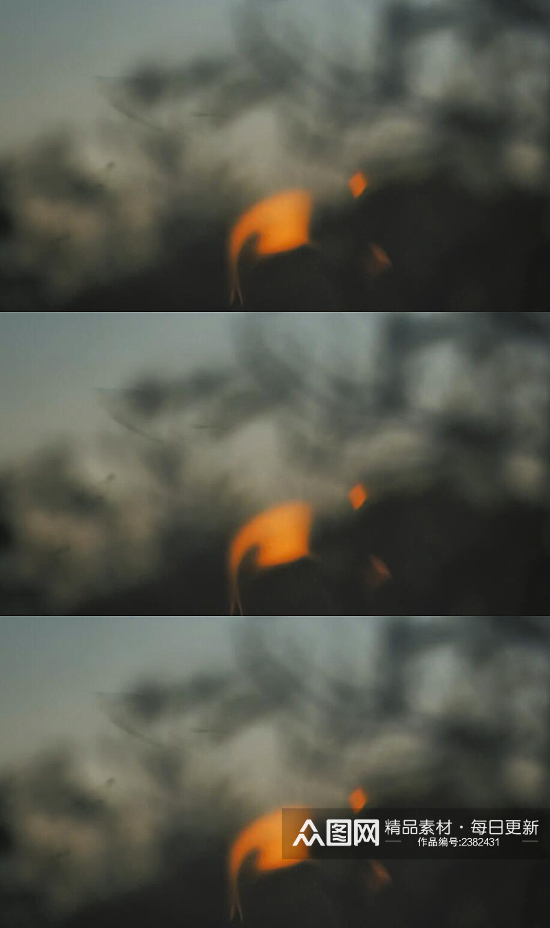 从火焰中冒出的烟实拍视频素材