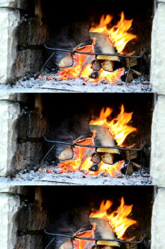 火炉里的木头火焰燃烧实拍视频