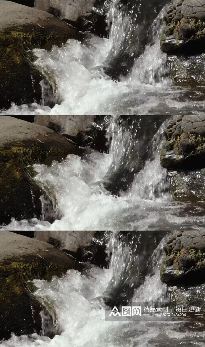 森林里岩石河流水涧实拍视频素材