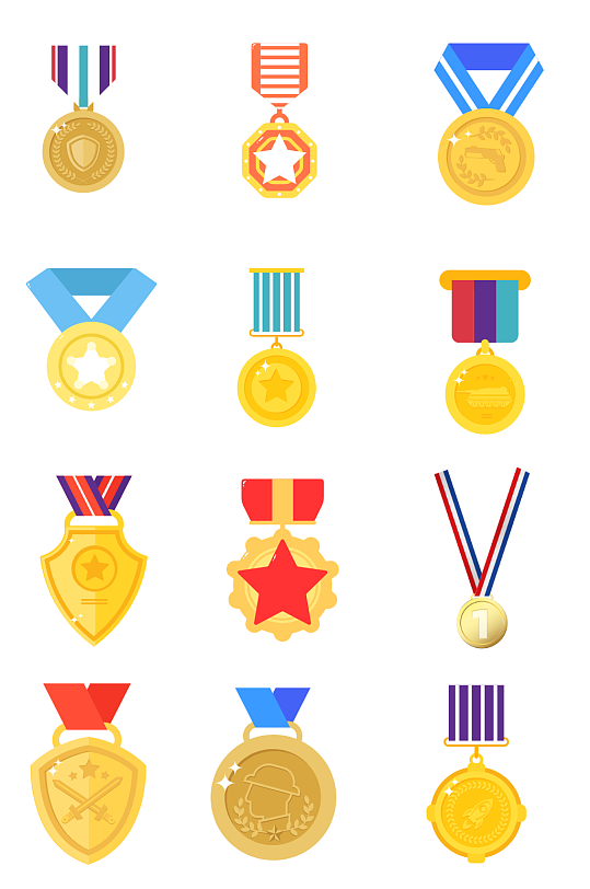 奥运奖牌手绘png免扣素材