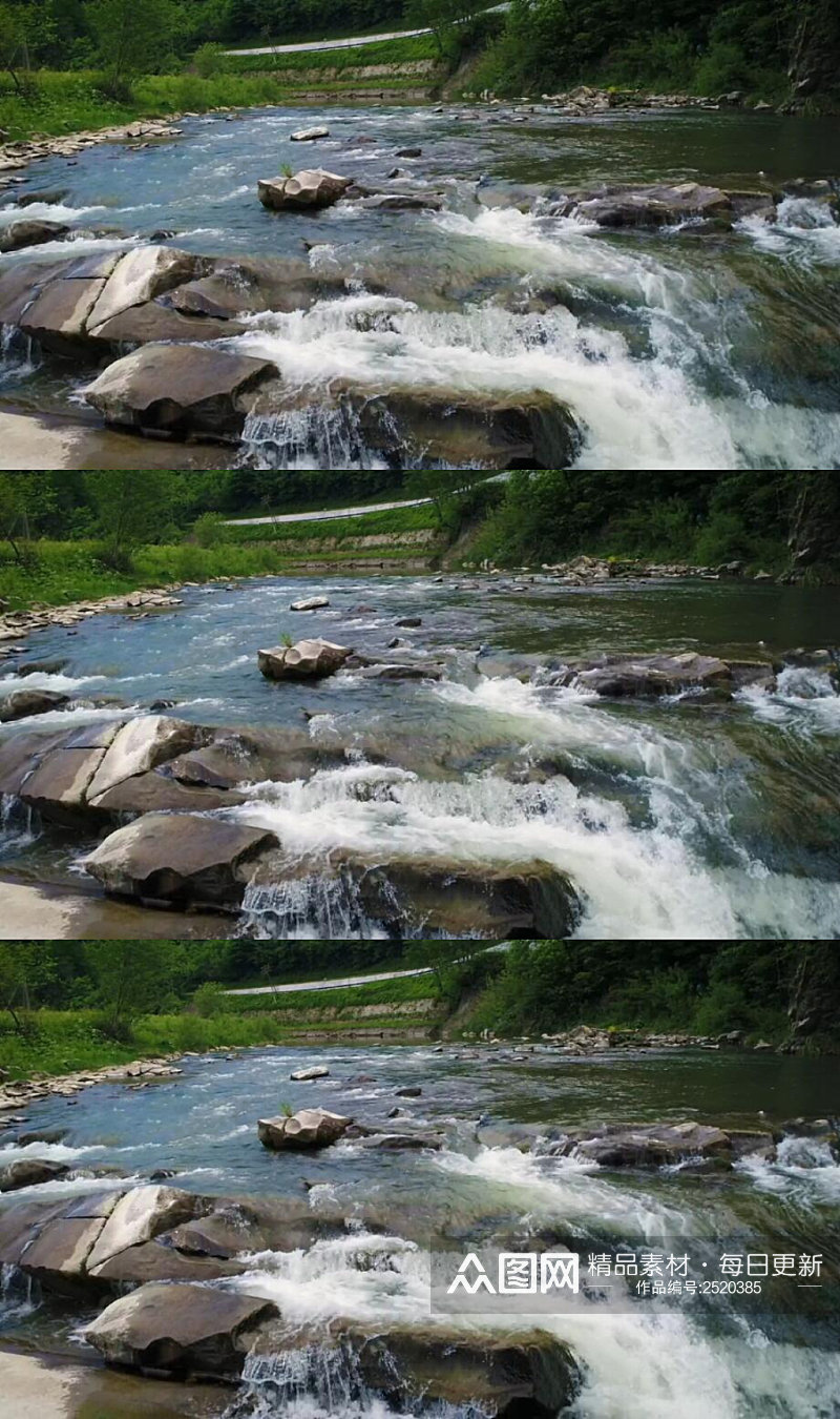 慢摄大自然中河流实拍视频素材