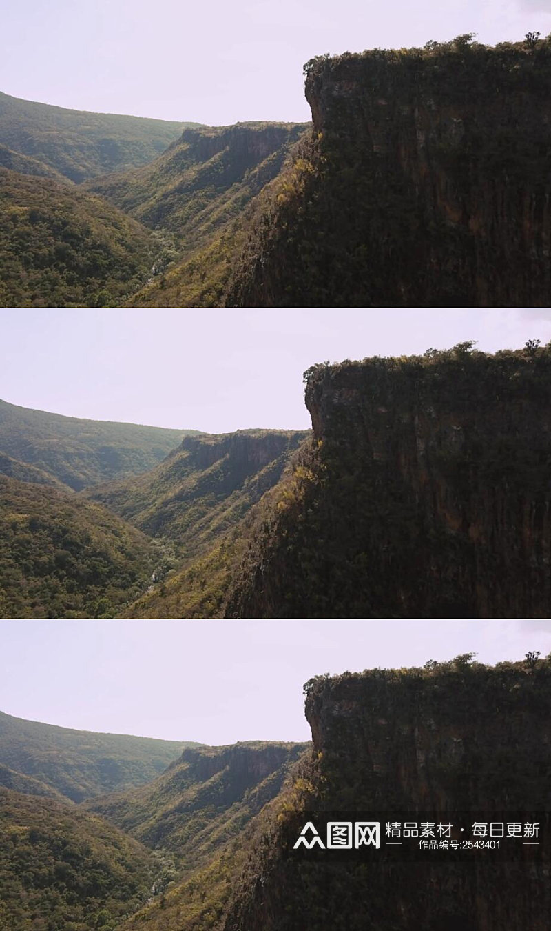 航拍山脉悬崖山谷美景实拍视频素材