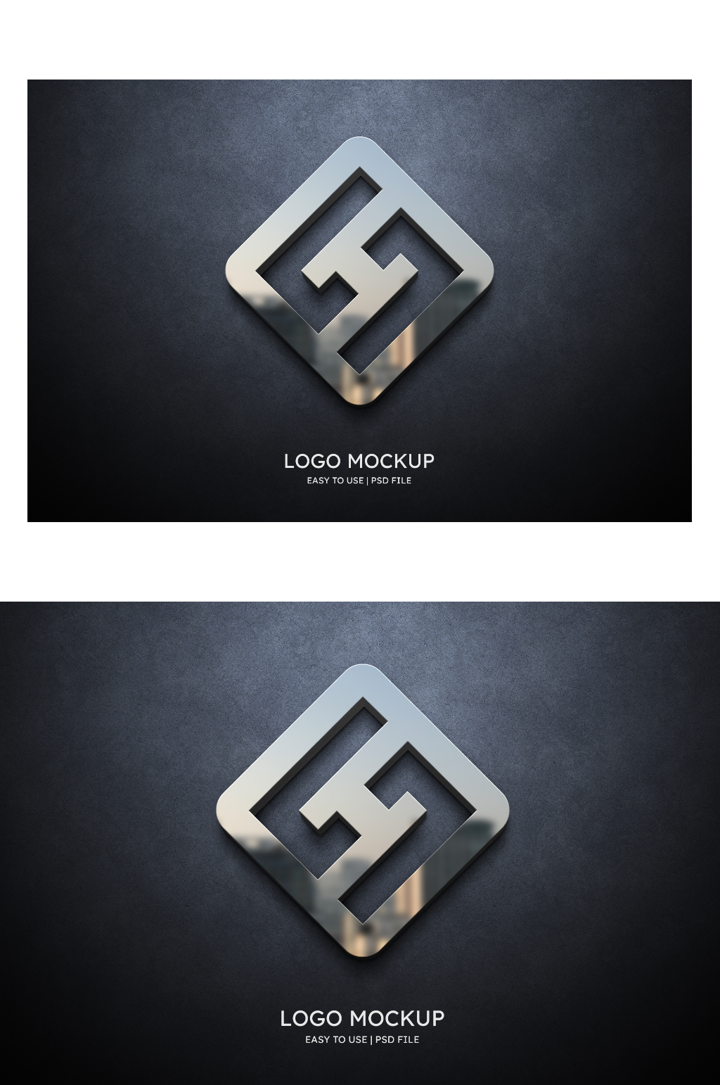 灰色背景墙logo设计样机素材