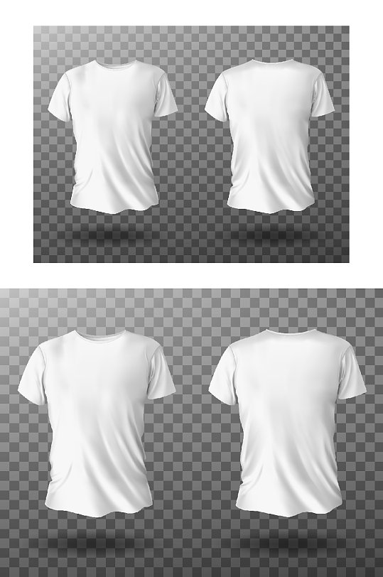 白色短袖T恤样机-众图网