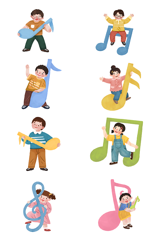 卡通人物音符png免扣素材