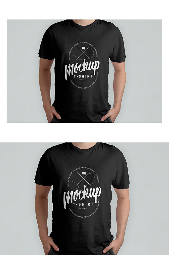 黑色t恤样机设计