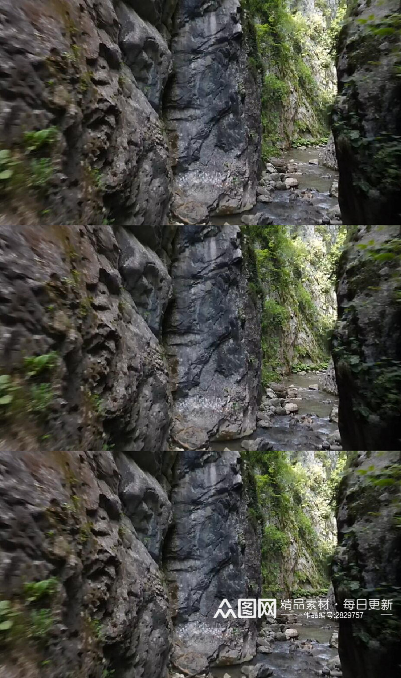 航拍旅游探险山涧水流实拍视频素材