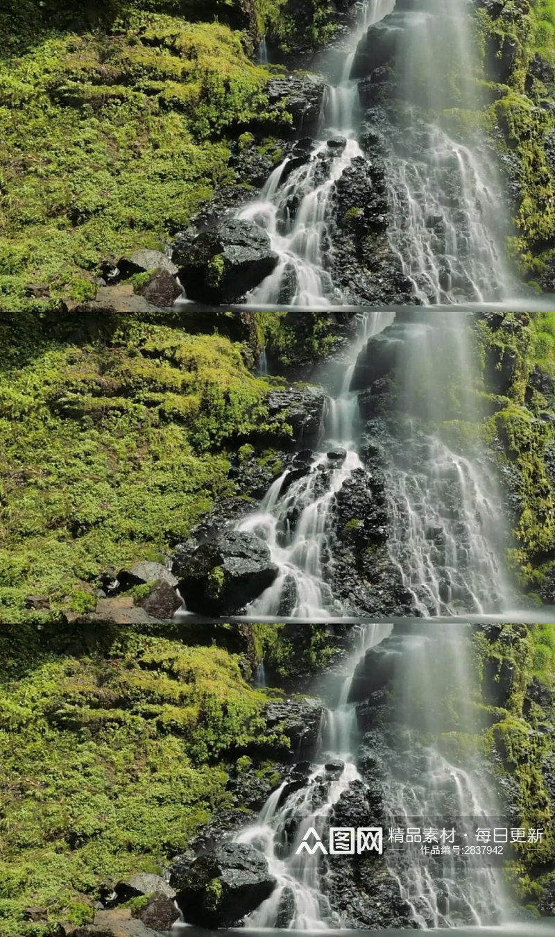 延时摄影森林中的瀑布美景实拍视频素材