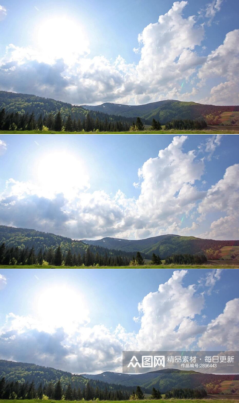 森林上空的白云美景实拍视频素材