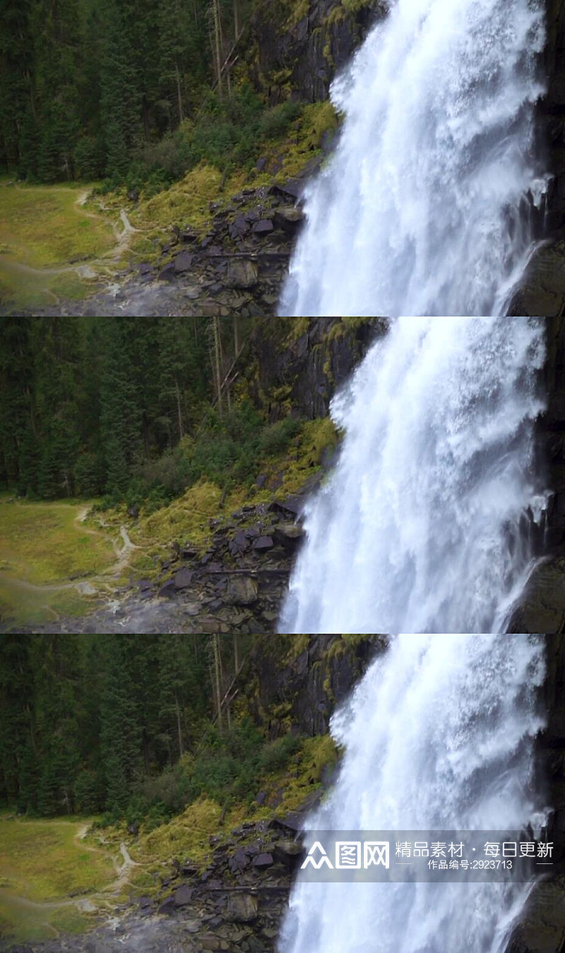 森林中的瀑布美景实拍视频素材