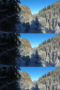 航拍冬季雪山森林美景实拍视频