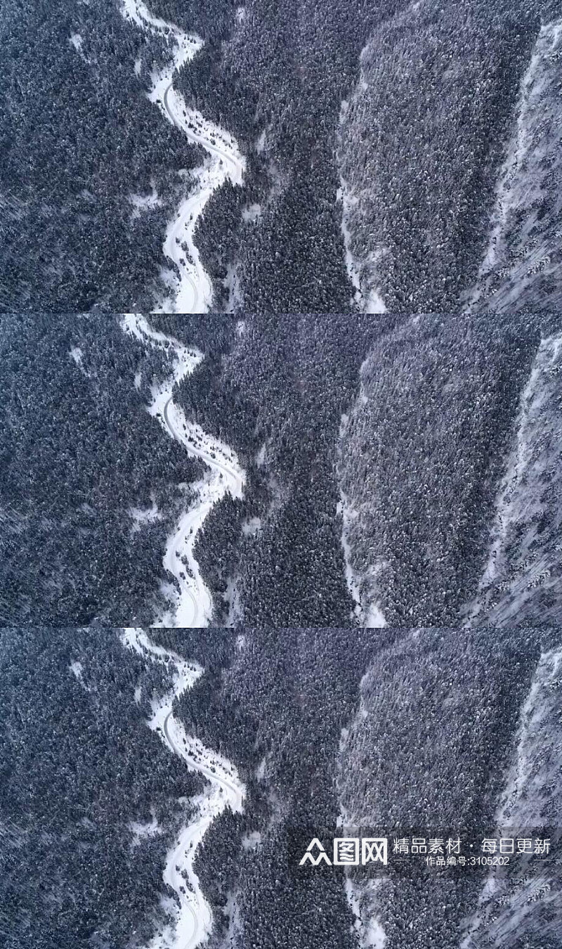 冬季冰冻的山脉森林实拍视频素材