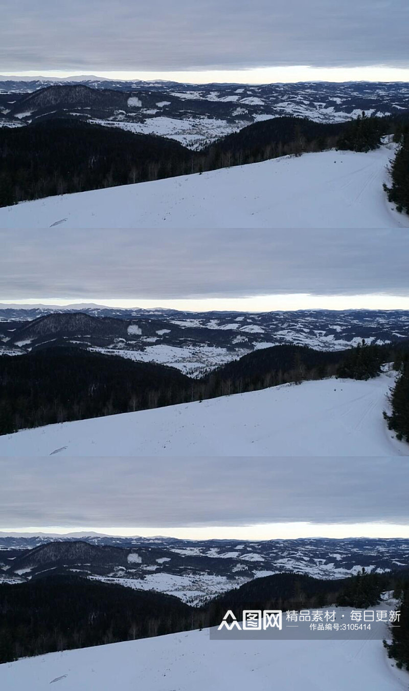 航拍冬季雪山山脉实拍 风景视频素材