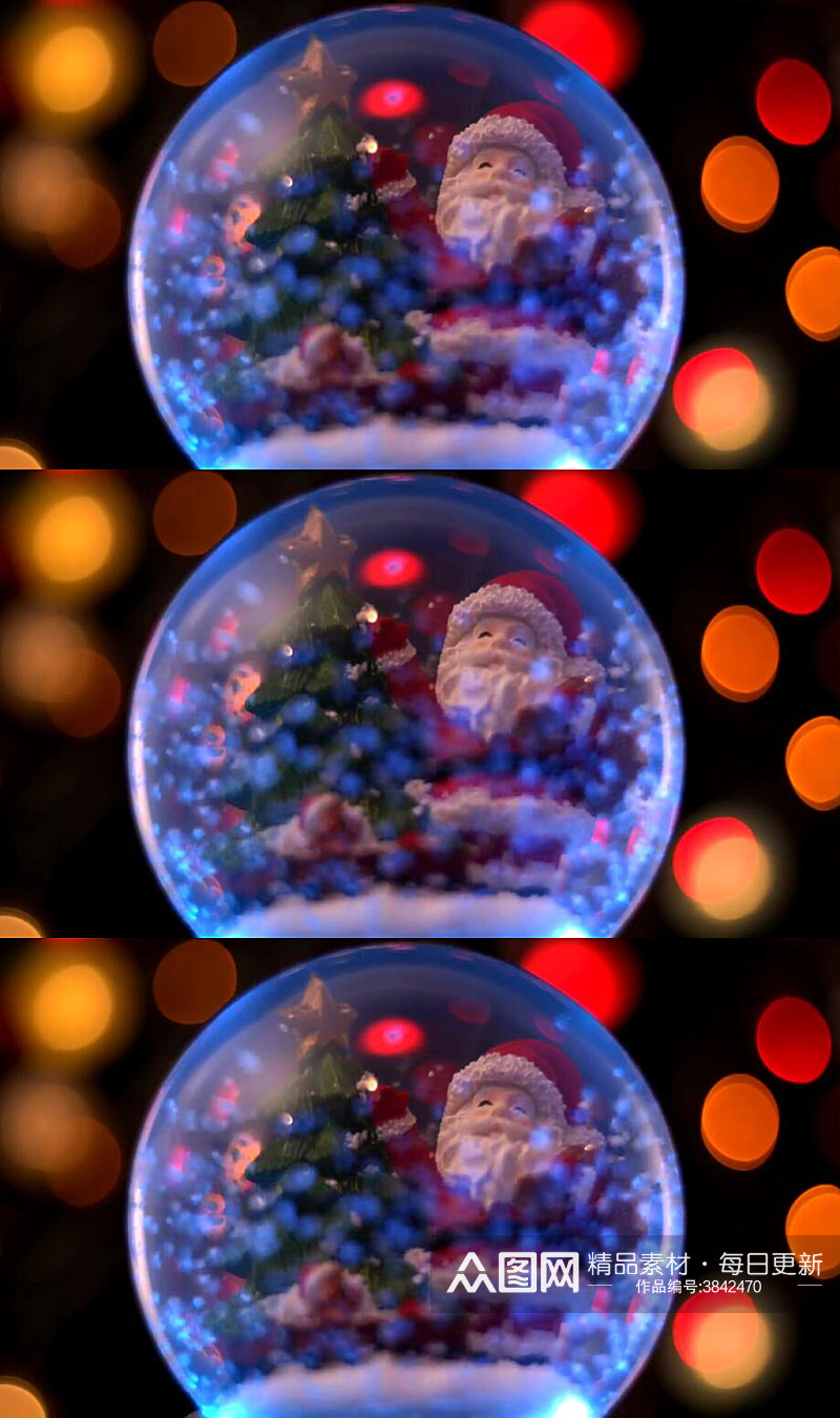 圣诞节圣诞老人魔法球散景视频素材