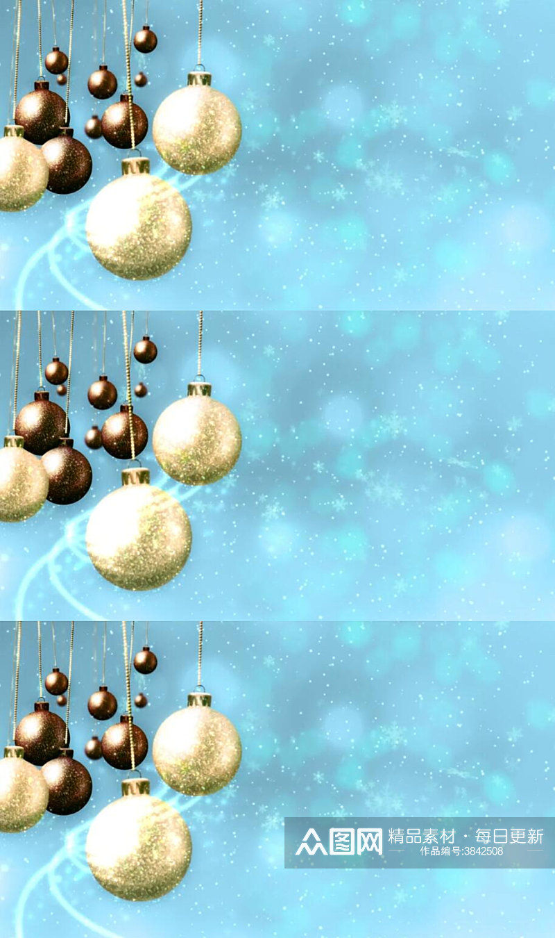圣诞节圣诞球雪花粒子背景视频素材