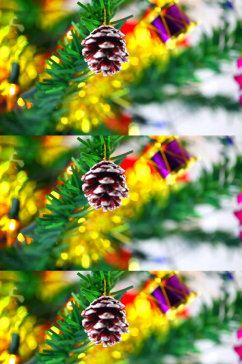 圣诞节的圣诞树上的装饰品实拍视频