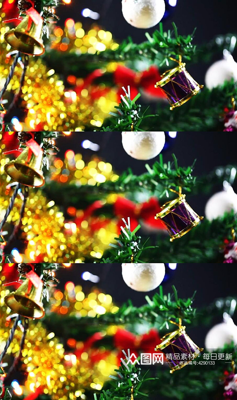圣诞节新年圣诞树挂饰实拍视频素材