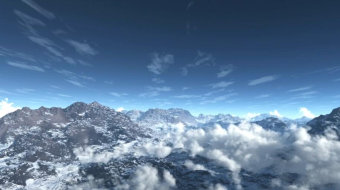 航拍冬季雪山山脉云雾 风景视频 素材-众图网