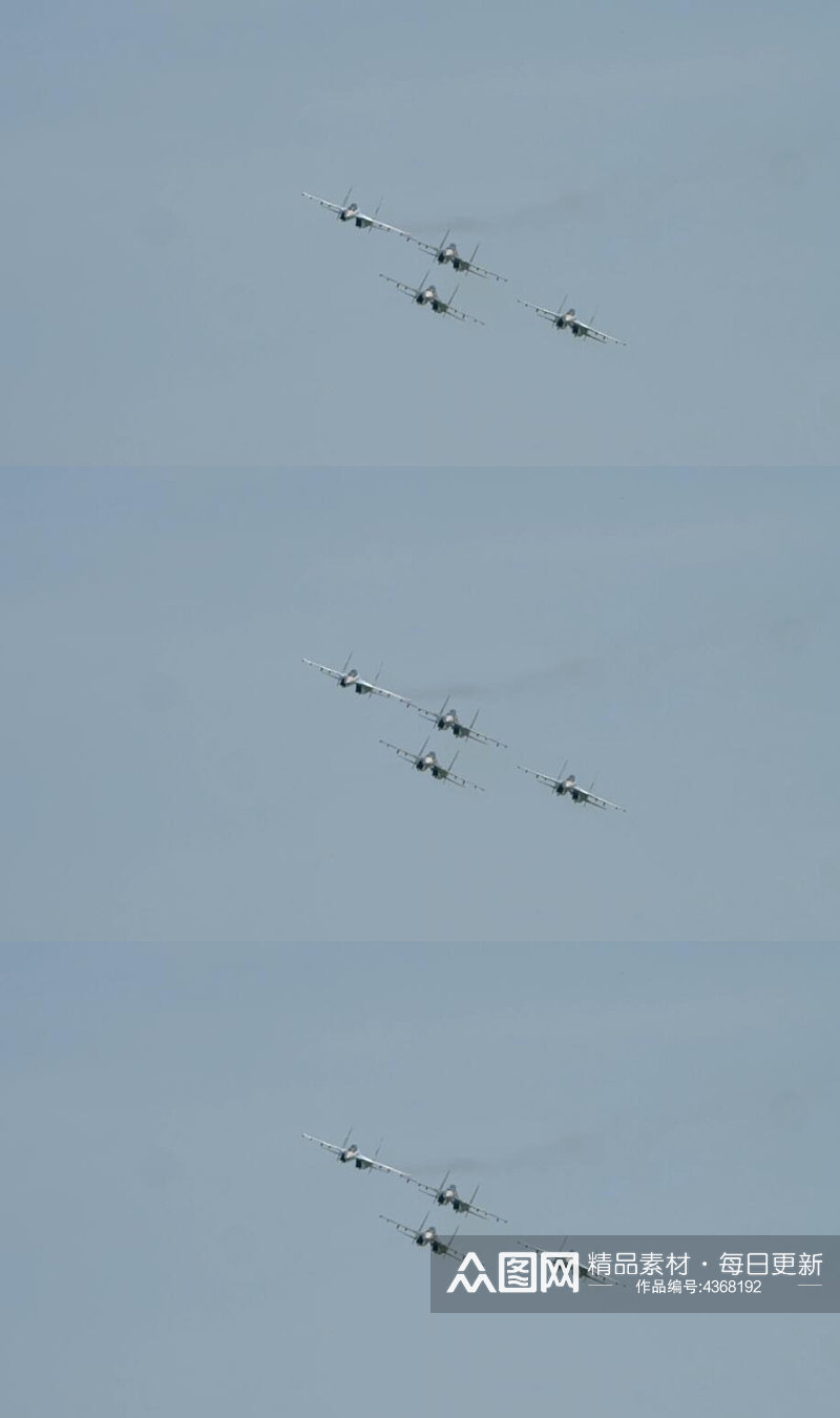 晴朗的天空中的军用战斗飞机实拍视频素材