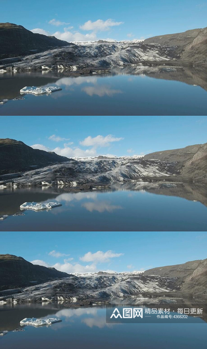 冰川上清澈的蓝天美景视频素材