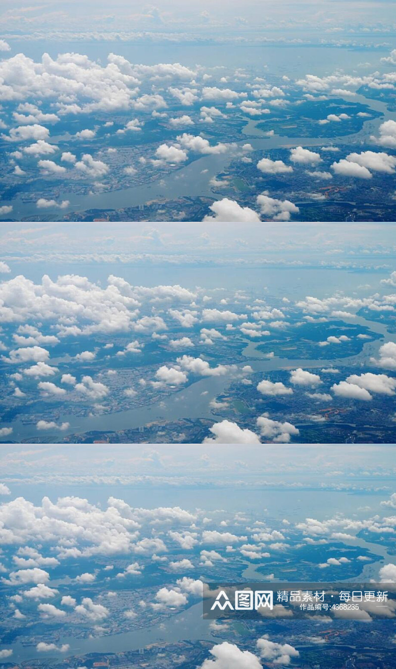 航拍蓝天白云下的城市全景视频素材