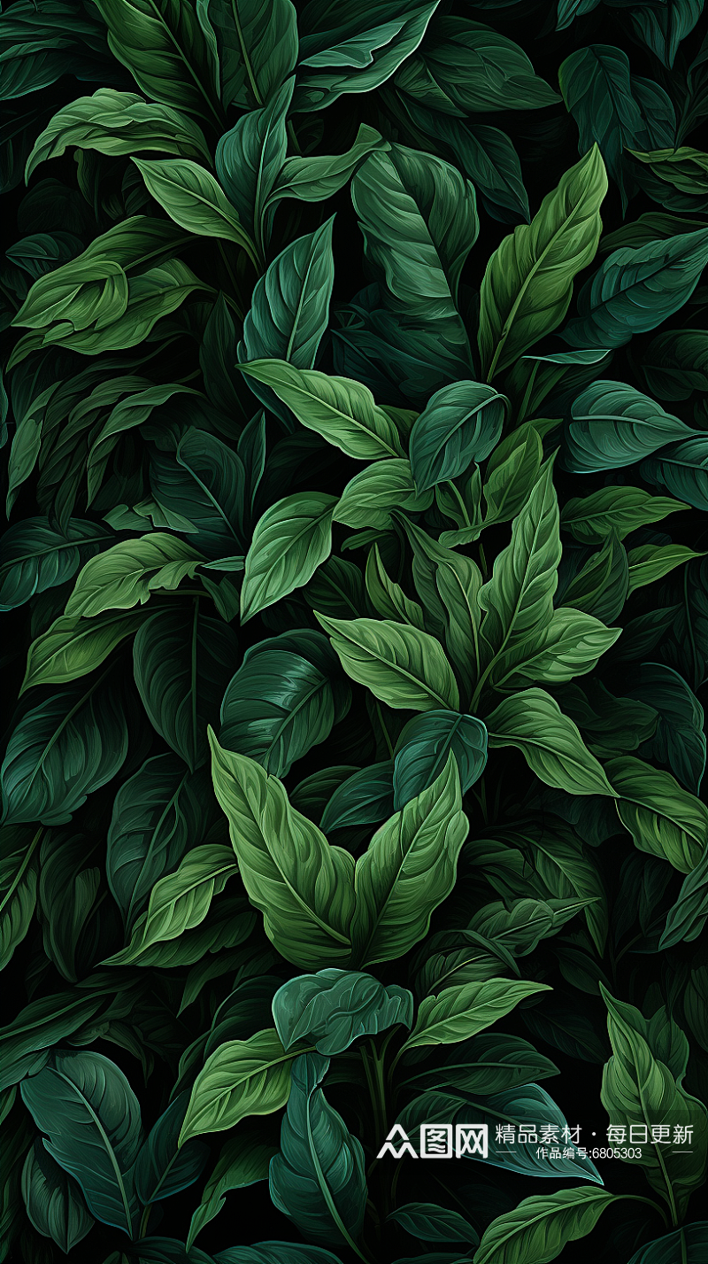 绿色清新植物叶子背景素材