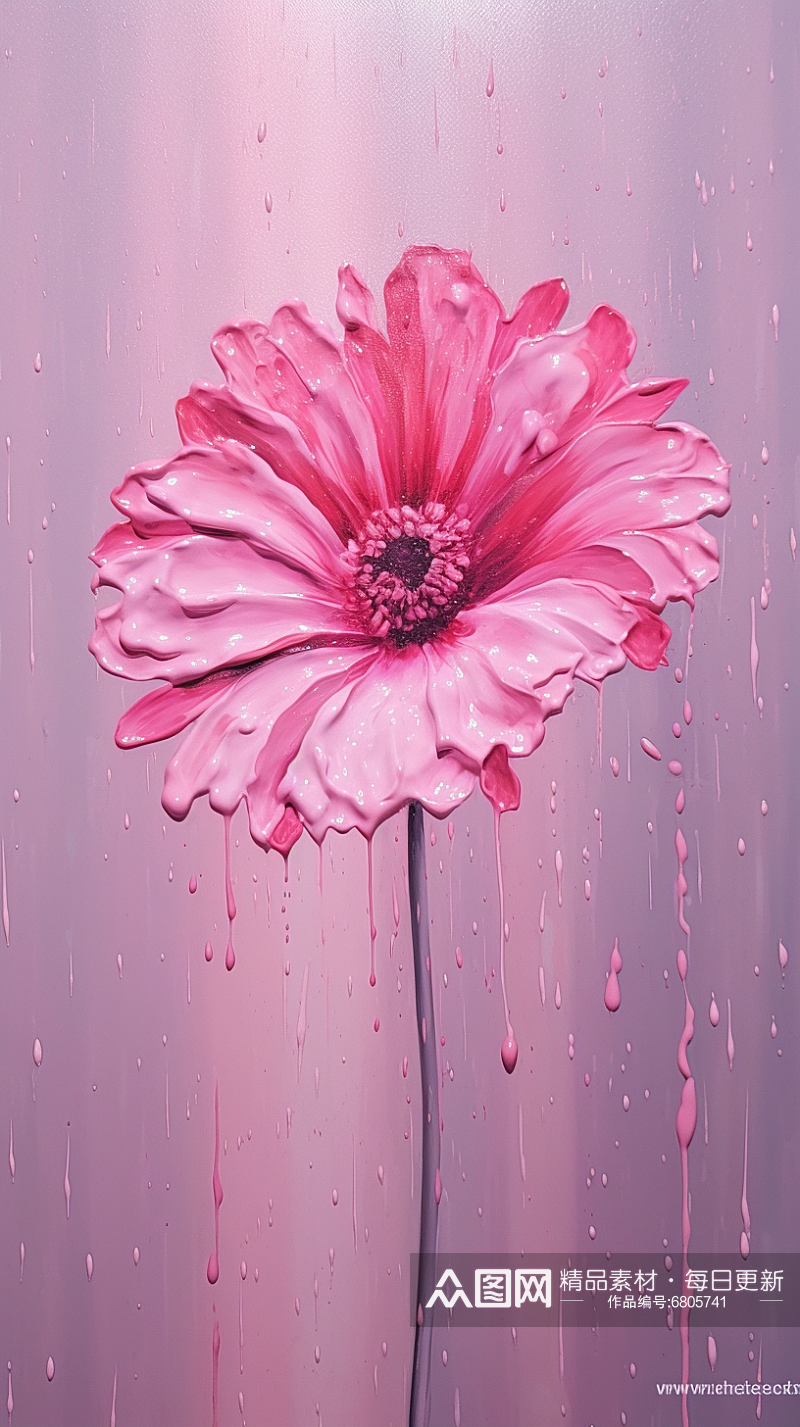 盛开的粉红色的花艺术画素材