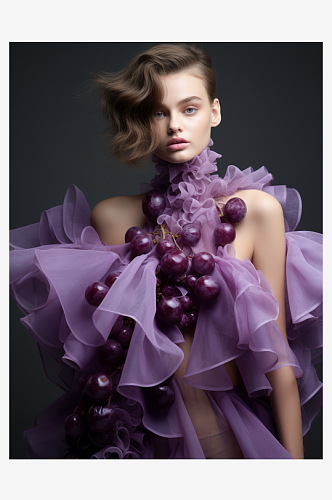 紫色葡萄创意时装