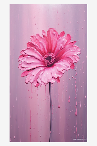 盛开的粉红色的花艺术画