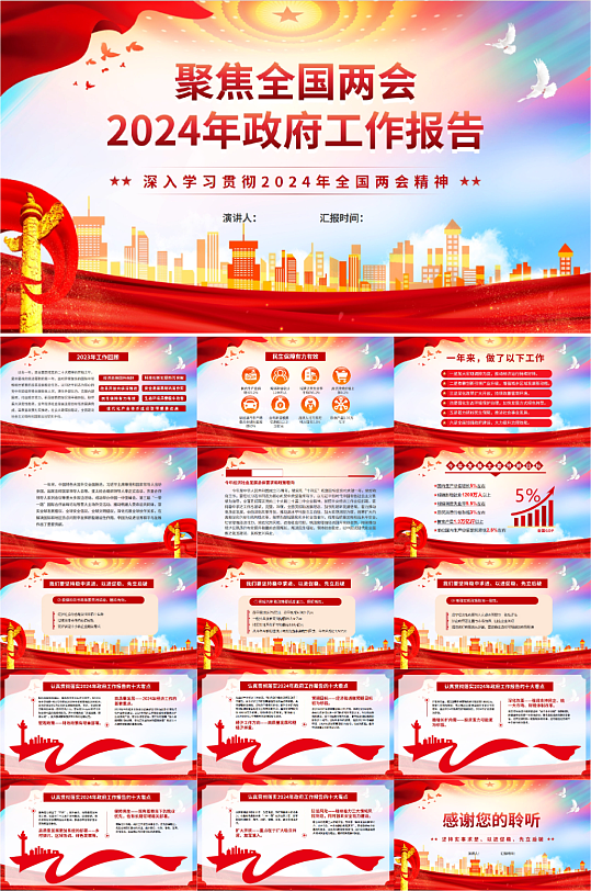 2024两会政府工作报告PPT