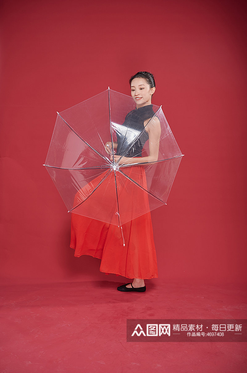 现代舞蹈手持雨伞跳舞人物摄影图片素材