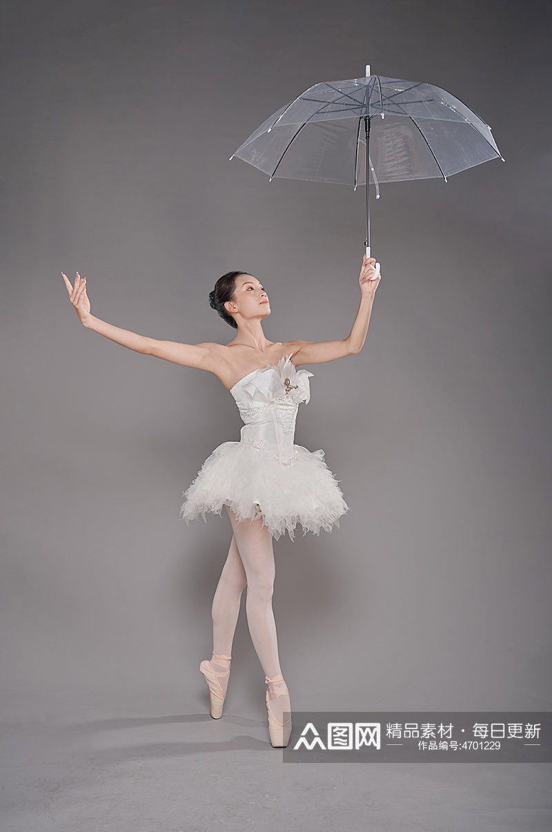 芭蕾舞舞蹈跳舞人物手持雨伞精修摄影图片素材