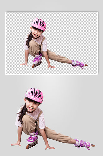 可爱轮滑小女孩人物免抠PNG摄影图片
