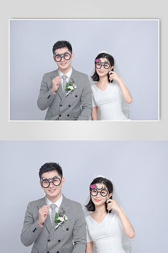 可爱婚礼男女人物精修摄影图