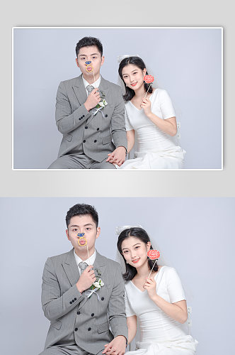 甜蜜新郎新娘婚礼人物精修摄影图