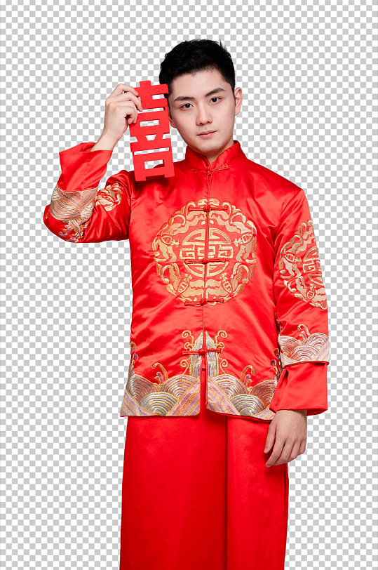 中式婚礼新郎男人物免扣png摄影照