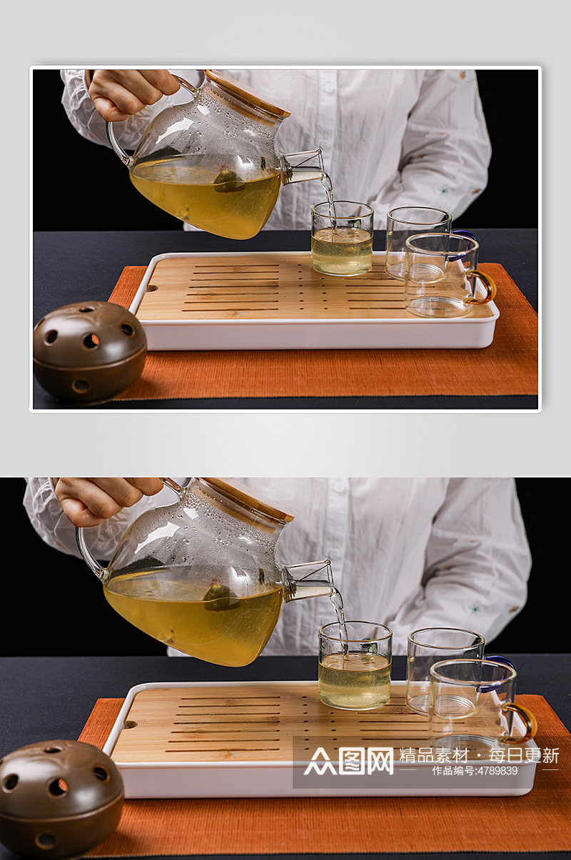 金桔柠檬百香果茶道茶具茶文化茶叶摄影图片素材