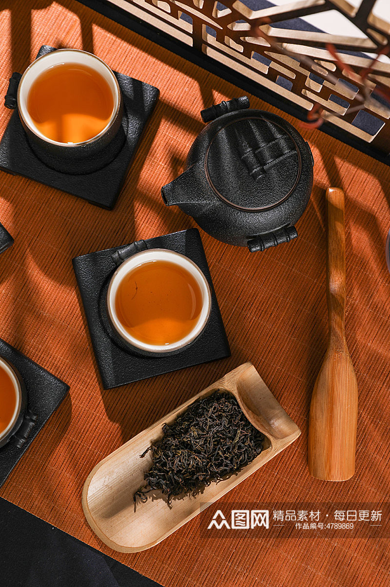 黑陶茶具茶则茶杯茶壶茶道茶文化摄影图片素材