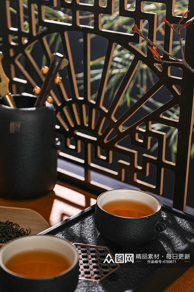 黑陶茶具茶杯茶壶中式茶道茶文化摄影图片素材