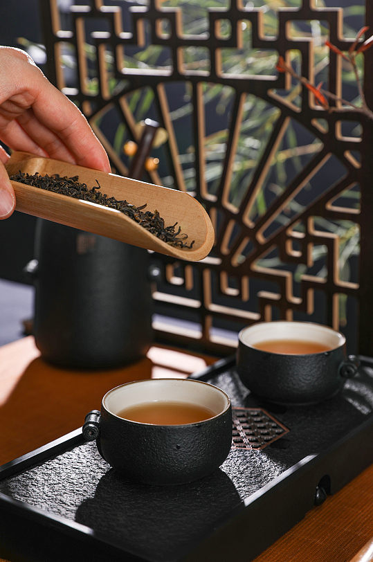 铁观音黑陶茶具茶杯茶壶茶道茶文化摄影图片