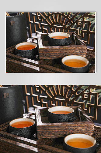 黑陶茶具中式茶杯茶道茶文化摄影图片