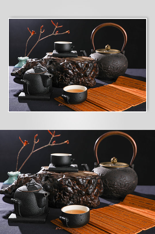 黑陶茶具茶杯茶壶茶道茶文化摄影图片