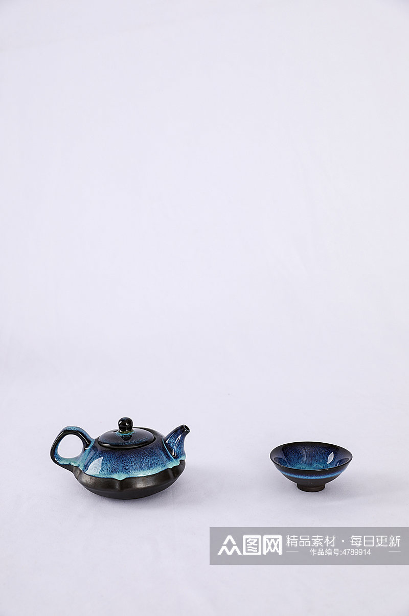 天目釉窑变茶具茶壶茶杯茶道茶文化摄影图片素材